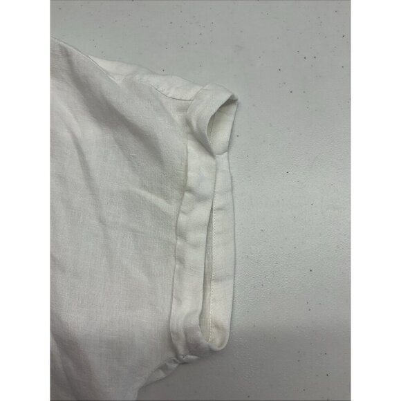 Tommy Bahama Womens White Short-Sleeve‎ Linen Boxy popover oversized Size XL - Picture 8 of 12